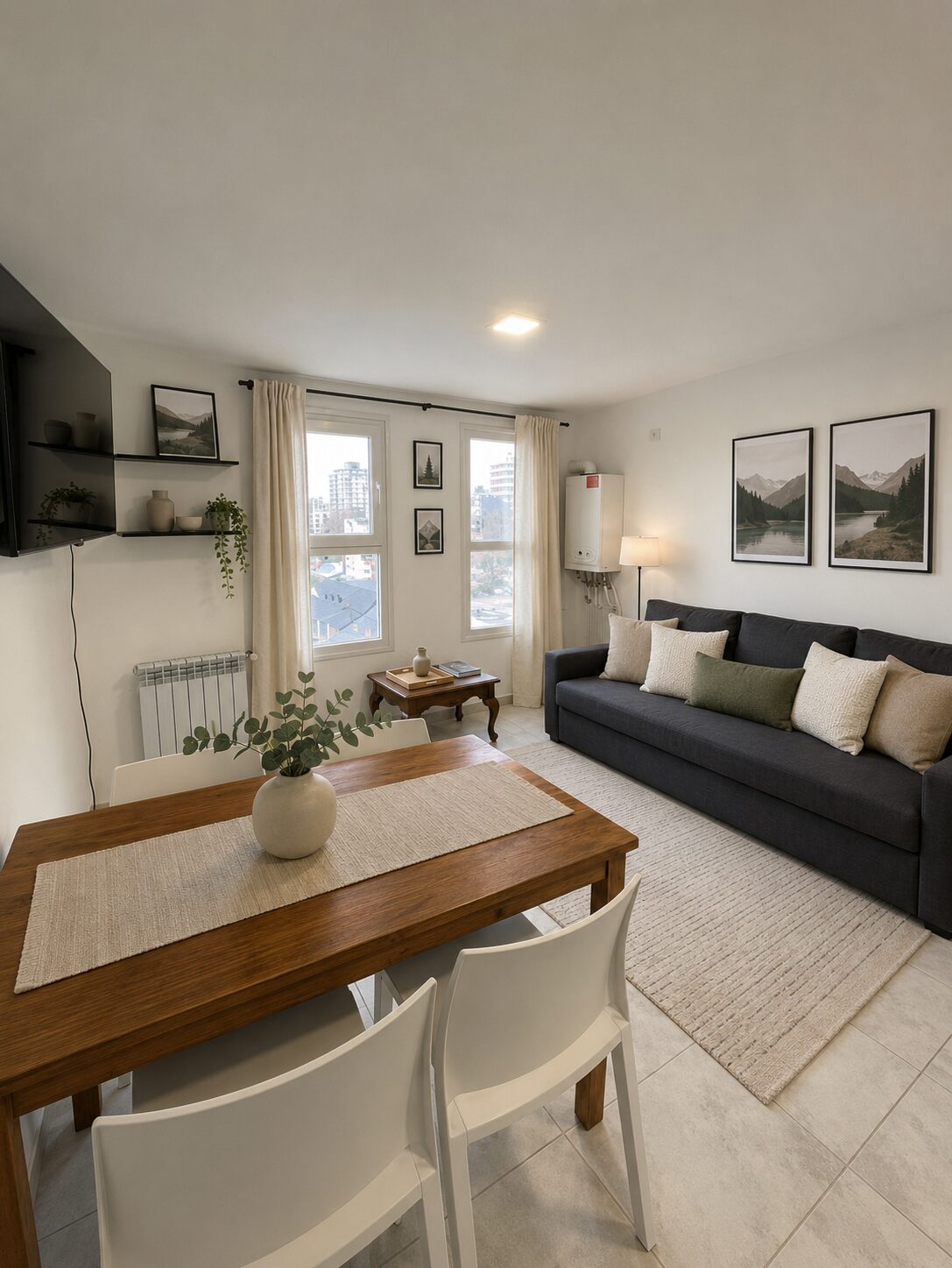 Living de Urban Suite en el microcentro de Bariloche